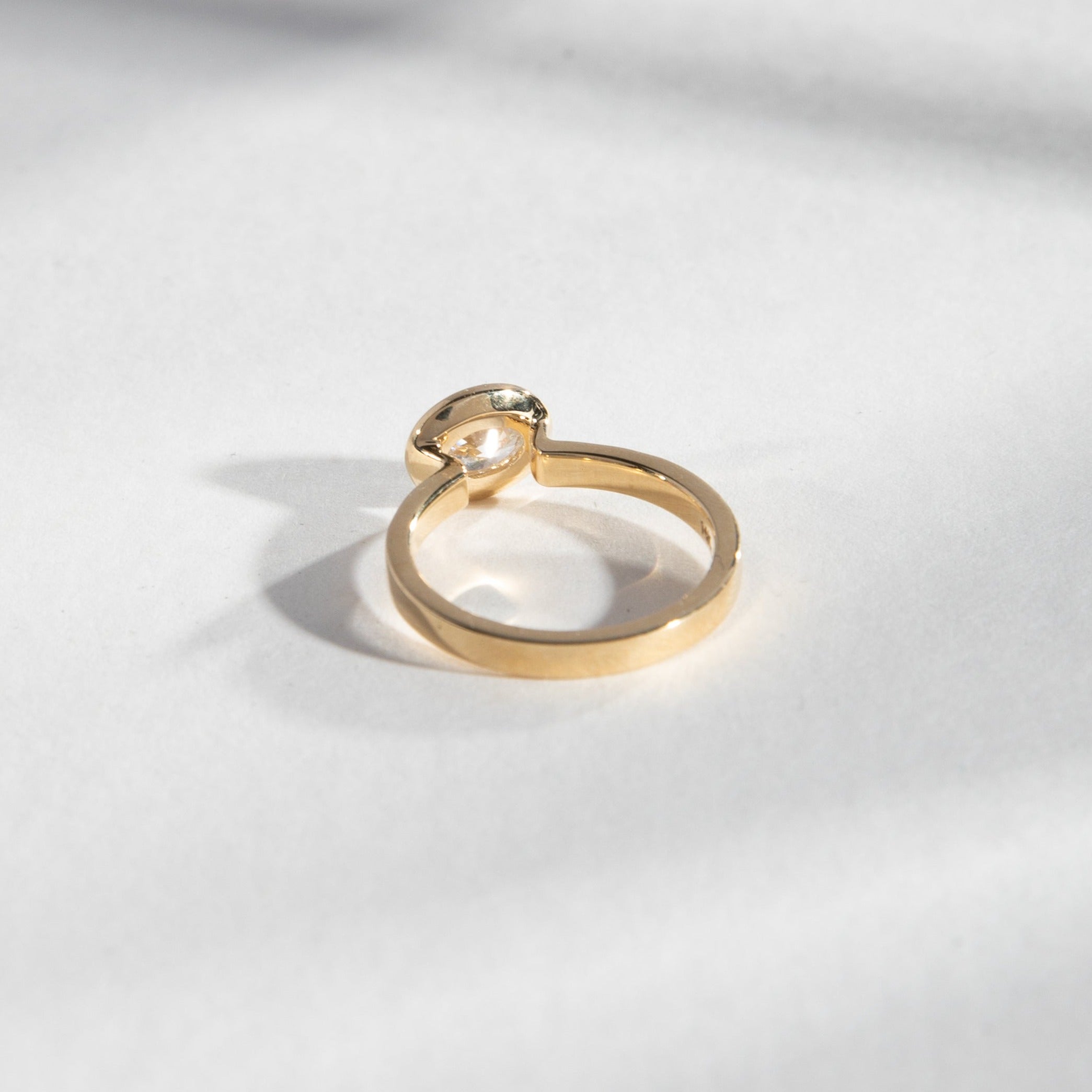 Designer Vilti Ring in 14 Karat Yellow Gold with F-G Color VVS2-VS2 Clarity Lab-Grown Diamond and princess cut diamonds made in New York City by SHW fine Jewelry
