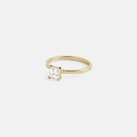 Ryta Unique Ring in 14k Gold set with a square cut lab-grown diamond By SHW Fine Jewelry NYC