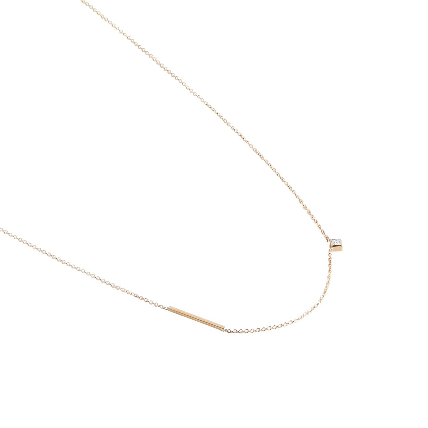 Inu Unique Necklace in 14k Gold Set with White Diamond By SHW Fine Jewelry NYC
