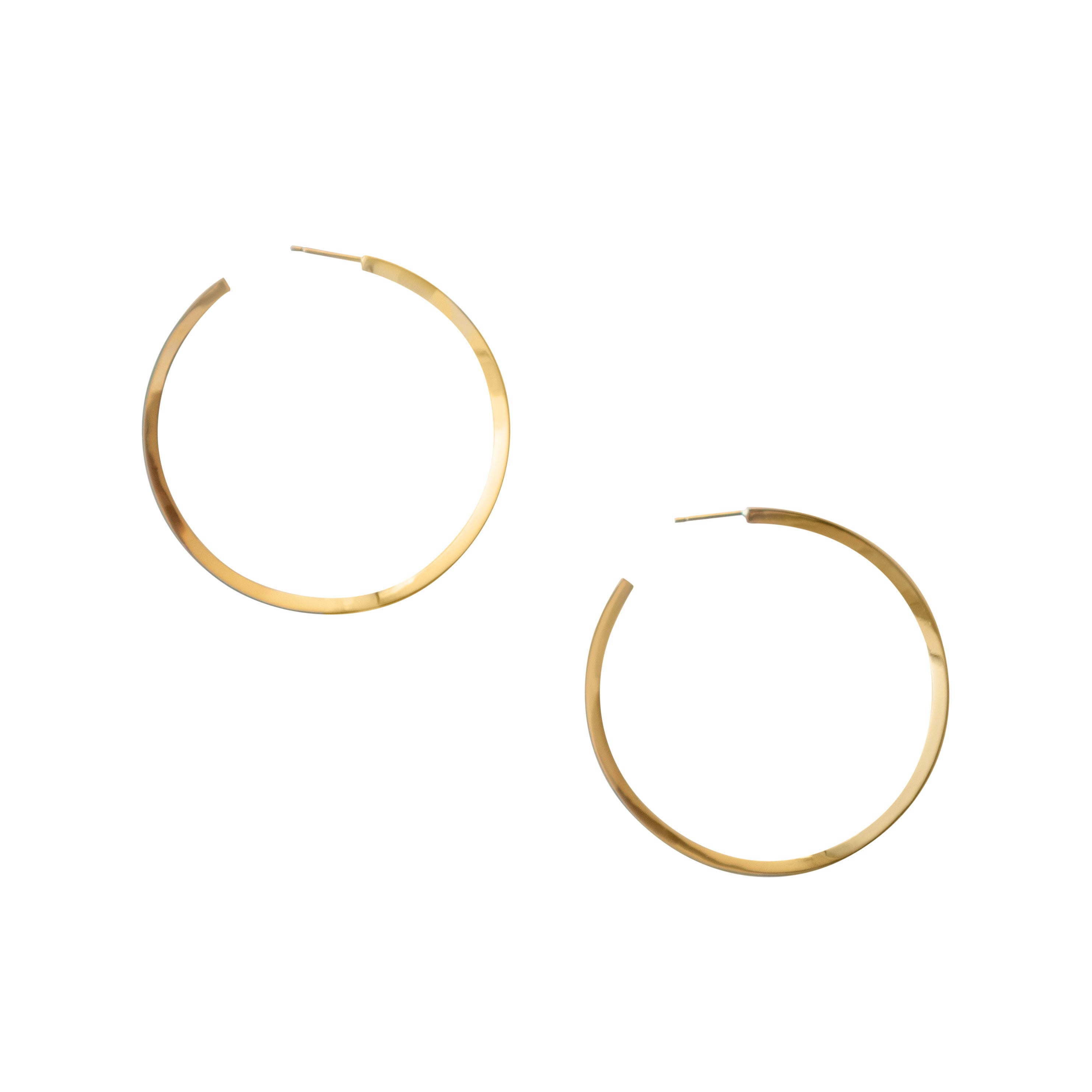 Handmade Extra Large Kai Hoops in 14k Yellow Gold by SHW Fine Jewelry made in NYC