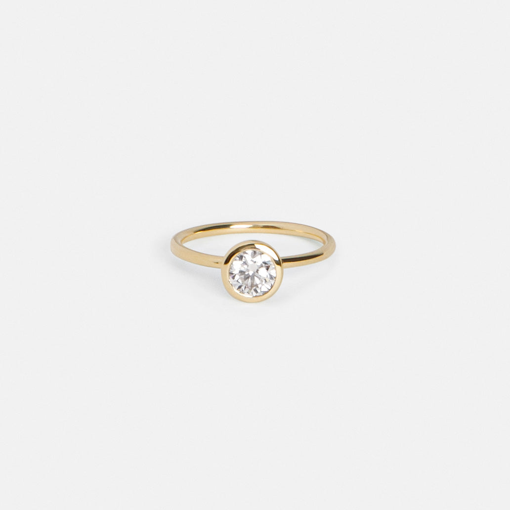 Arti Delicate Ring in 14k Gold set with a 0.9ct round brilliant cut Lab-Grown diamond By SHW Fine Jewelry NYC