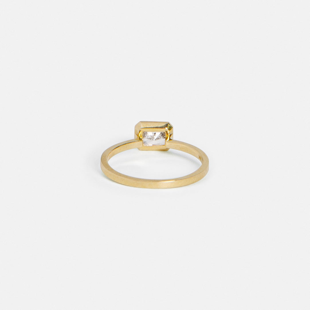 Mudu Designer Ring in 14k Gold set with a 0.6ct radiant cut lab-grown diamond By SHW Fine Jewelry NYC