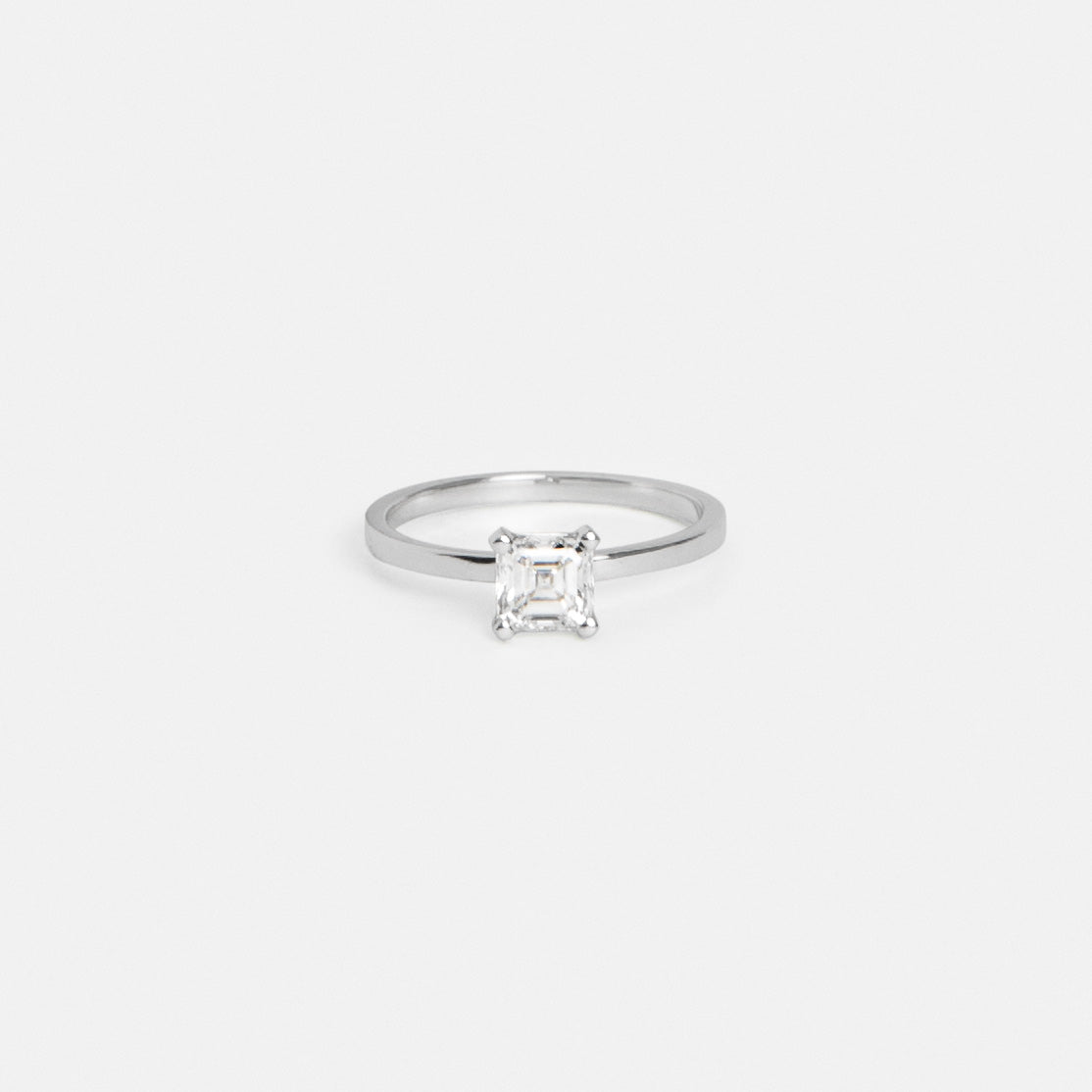 Ryta Unique Engagement Ring Platinum Set With 1ct princess cut natural diamond By SHW Fine Jewelry NYC
