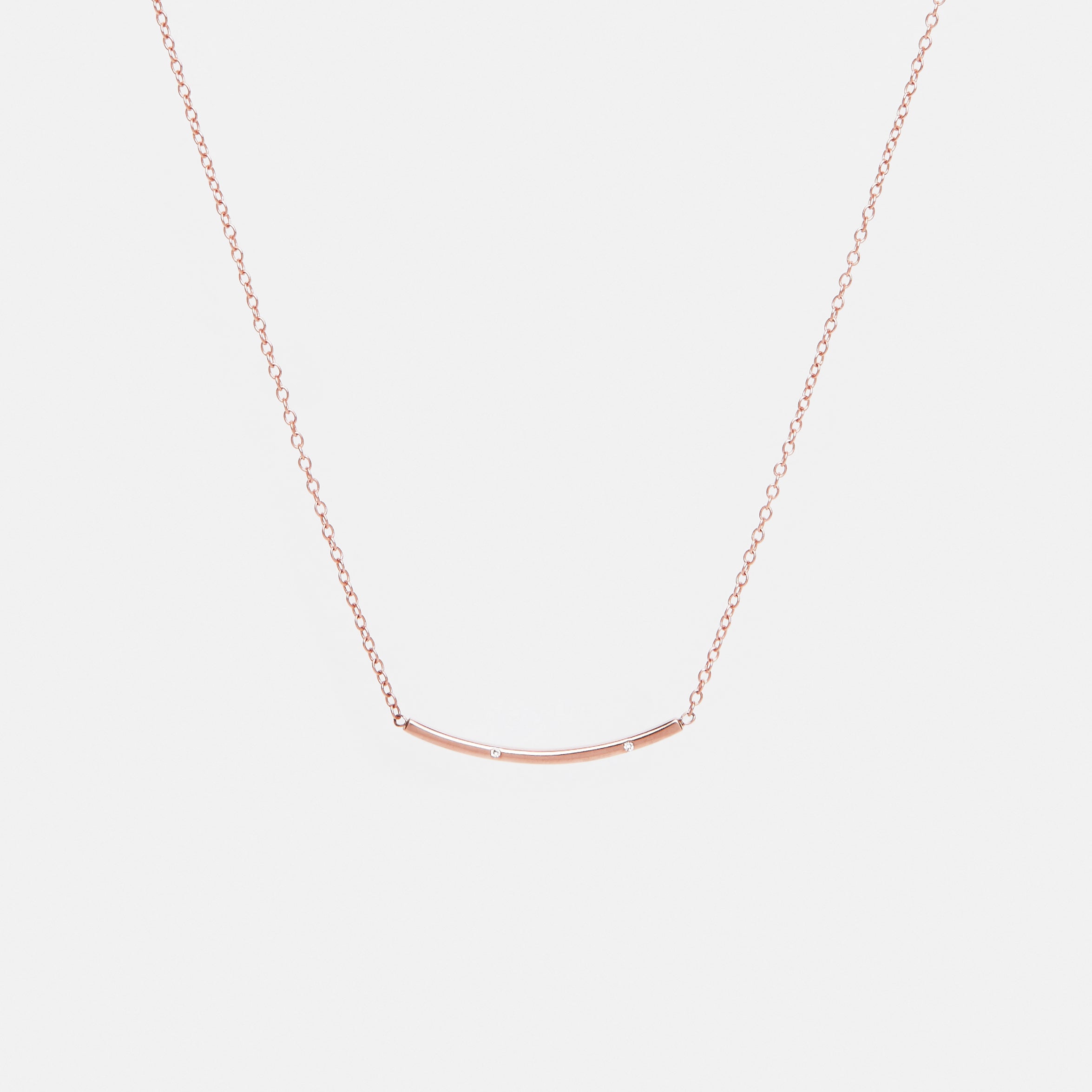 Sara Cool Necklace in 14k Rose Gold set with White Diamonds By SHW Fine Jewelry NYC