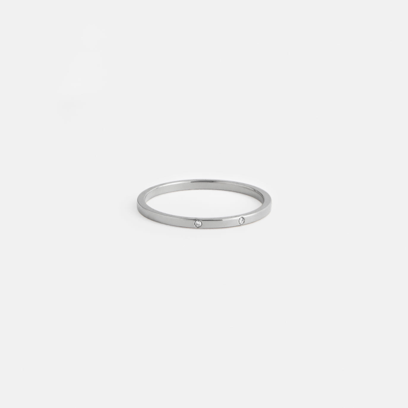 Sarala Handmade Ring in 14k White Gold set with White Diamonds By SHW Fine Jewelry New York City