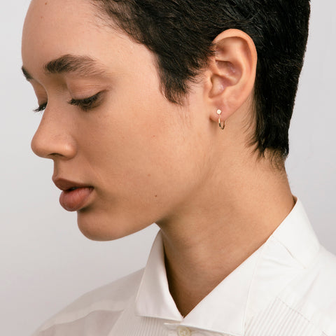 Mini Rita Simple Hug Earring in 14k Gold By SHW Fine Jewelry NYC
