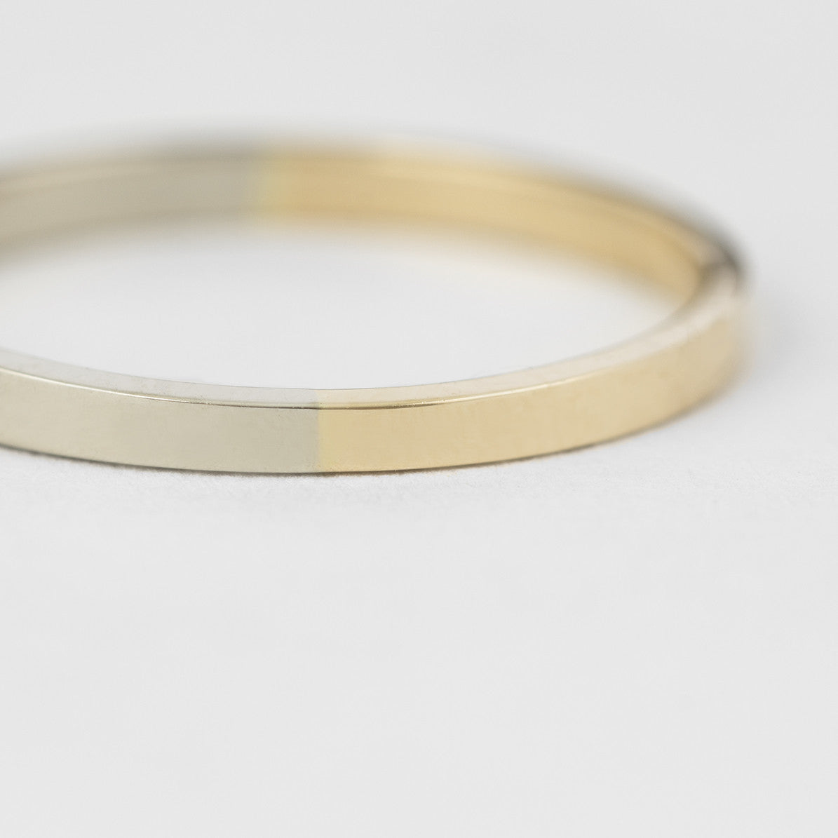 2mm Yellow and White Gold Band