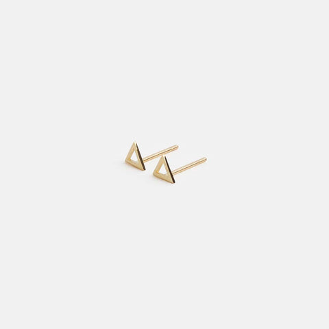 Tati Designer Triangle Studs in 14k Gold By SHW Fine Jewelry NYC