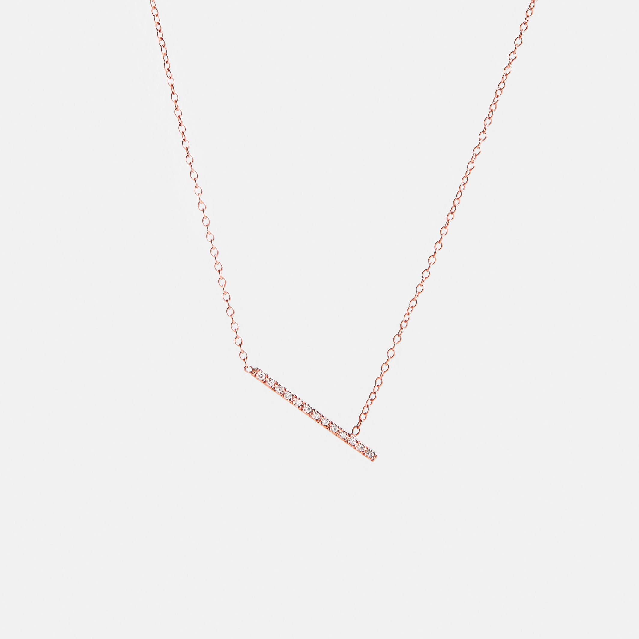 Tira Designer Necklace in 14k Rose Gold set with White Diamonds By SHW Fine Jewelry NYC
