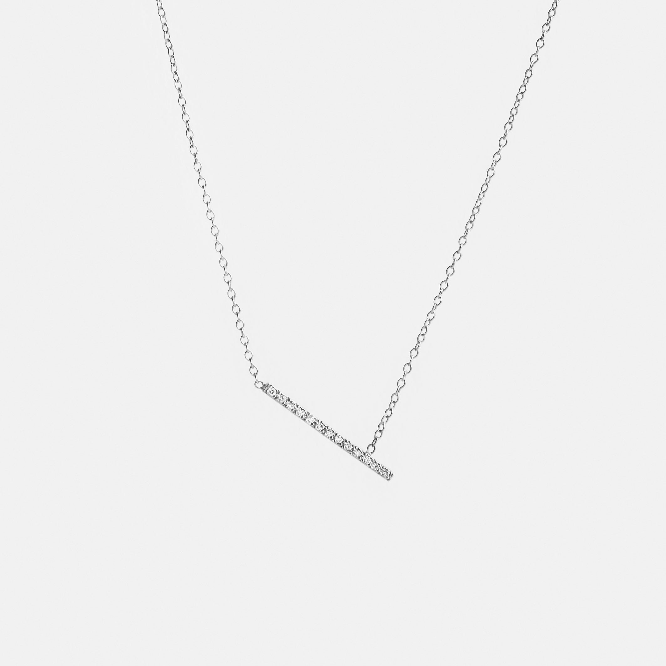 Tira Unconventional Necklace in 14k White Gold set with White Diamonds By SHW Fine Jewelry NYC