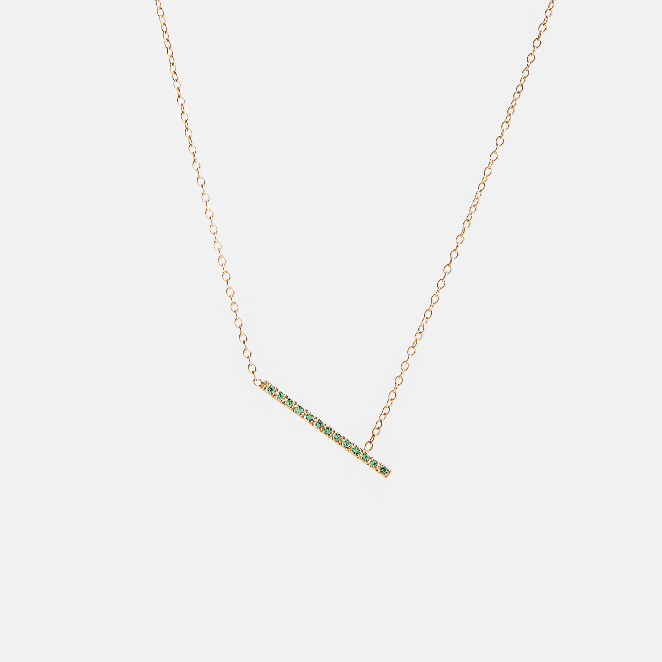 Tira Designer Necklace in 14k Gold set with Emeralds By SHW Fine Jewelry NYC