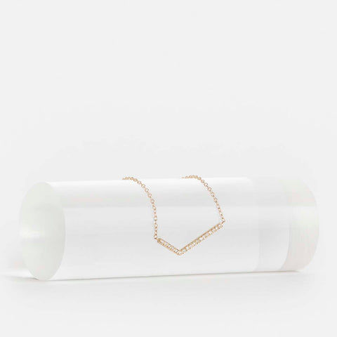 Veva Designer Necklace in 14k Gold set with White Diamonds By SHW Fine Jewelry NYC