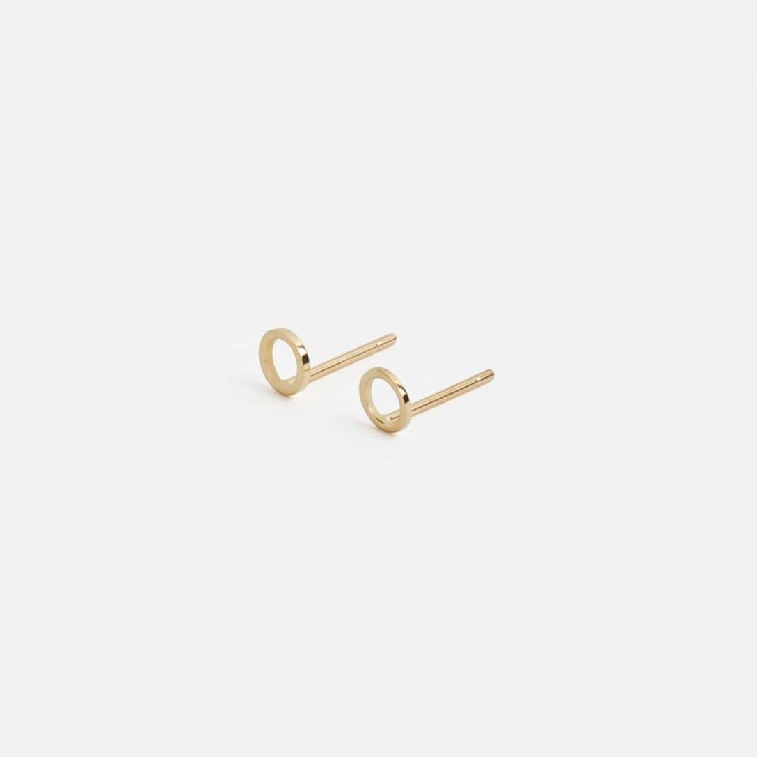 Rala Cool Circle Stud Earrings 14k Gold By SHW Fine Jewelry NYC