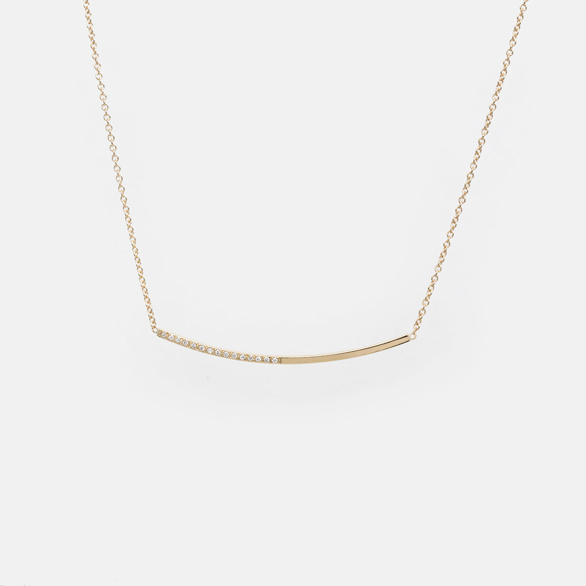 Iva Simple Choker in 14k Gold set with White Diamonds By SHW Fine Jewelry NYC