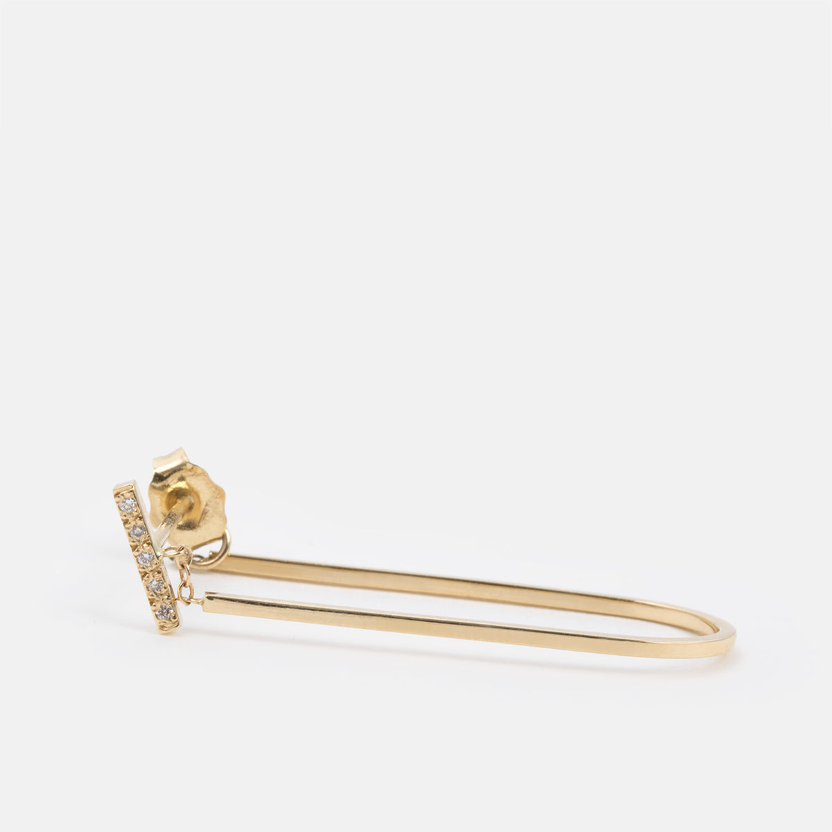 Long Turi Designer Dangle Earring 14k Gold set with White Diamonds By SHW Fine Jewelry NYC