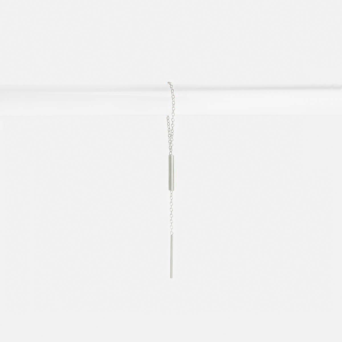 Yellow Gold: Laya Simple pull through Earring 14k White Gold By SHW Fine Jewelry New York City